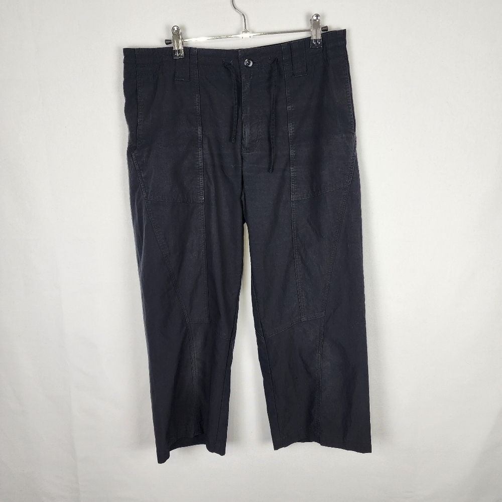 Patagonia Womens 10 Cropped Hiking Pants‎ Utility Drawstring Navy Blue Black